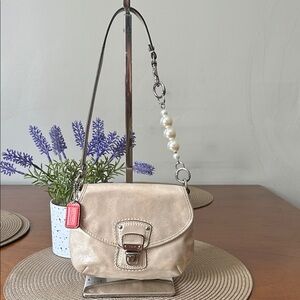 Coach Vintage Shimmery Metallic Mini Bag with Pearl Strap